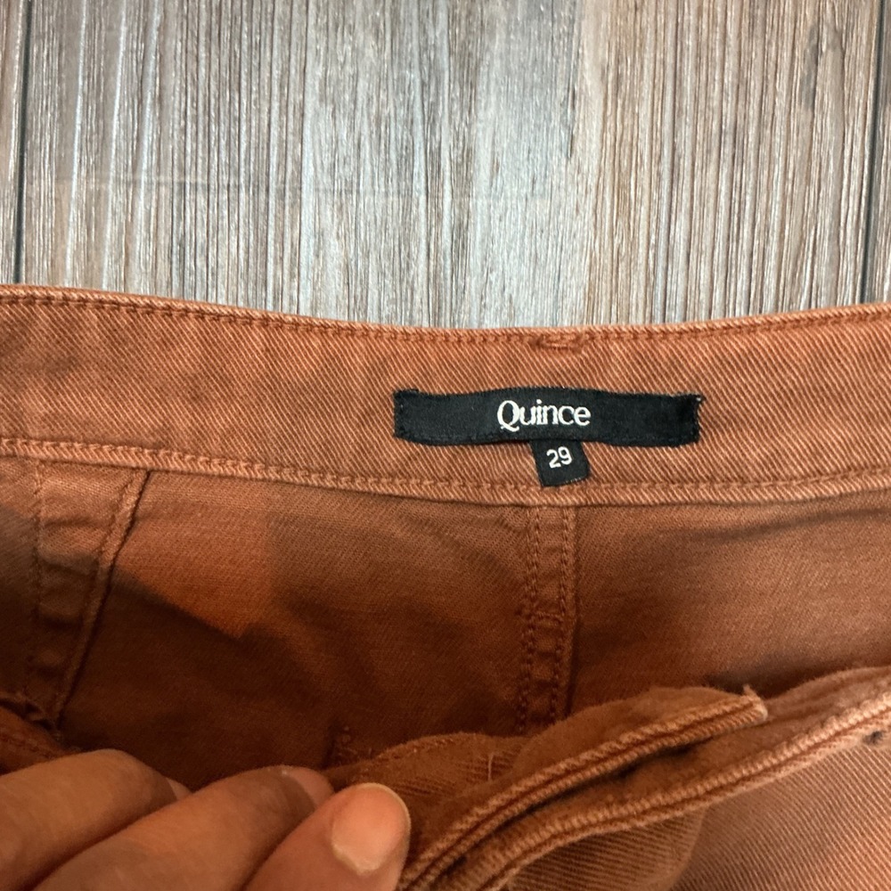 Quince Wide-Leg Pants Organic Cotton in Terracotta Size 29 - Picture 3 of 7